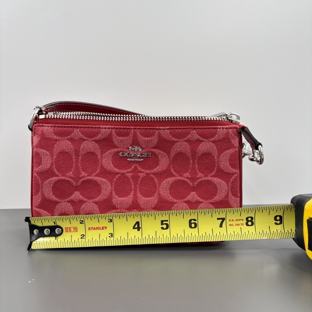 Coach Nolita 19 In Signature Denim‎ CCZ48 denim/Silver/True Red - Picture 9 of 9